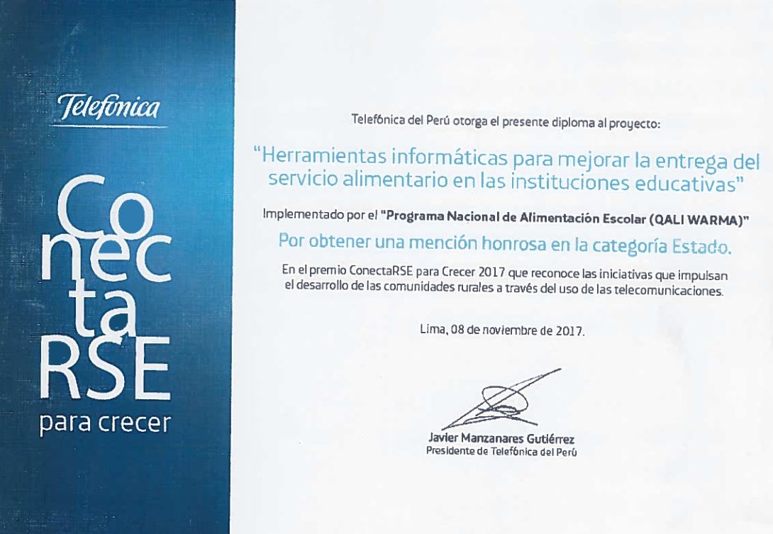 Diploma ConectaRSE - Telefónica del Perú